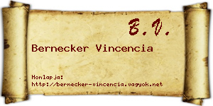 Bernecker Vincencia névjegykártya